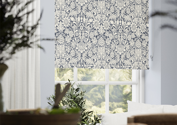 William Morris At Home Sunflower, Indigo - Roller Blind - Image 5